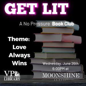 No Pressure Book Club, June 26th at 6PM, at Moonshine Drinkery