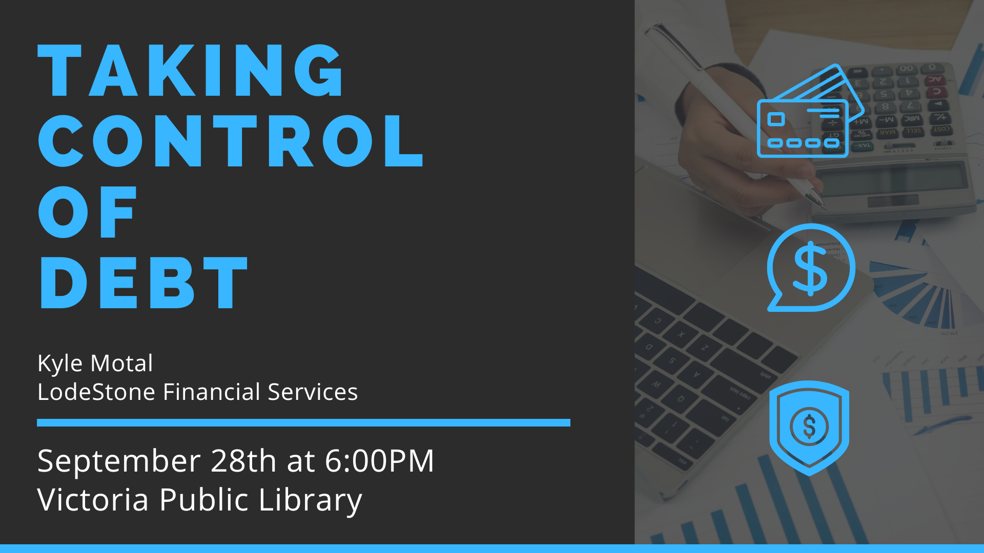 Taking Control of Debt, September 28th at 6PM
