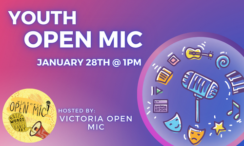 Youth Open Mic, January 28 at 1pm