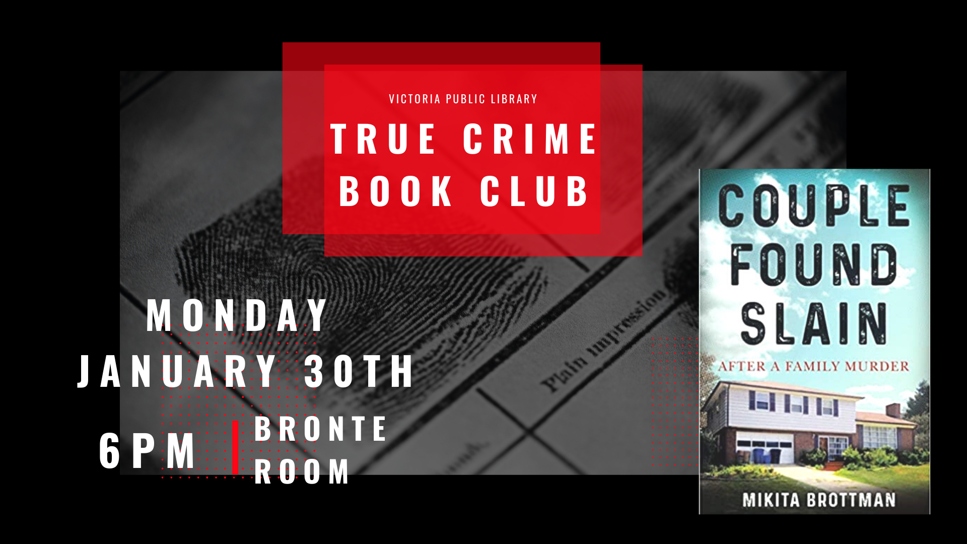 True Crime Book Club, January 30th at 6pm
