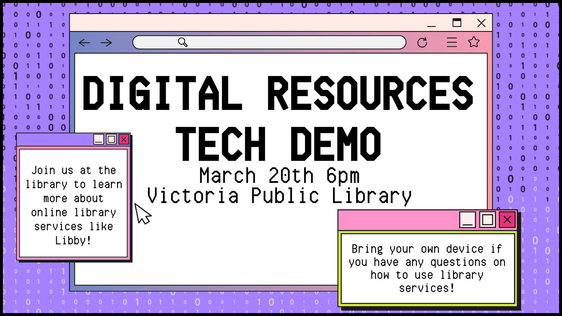 Digital resources tech demo March 20th at 6pm