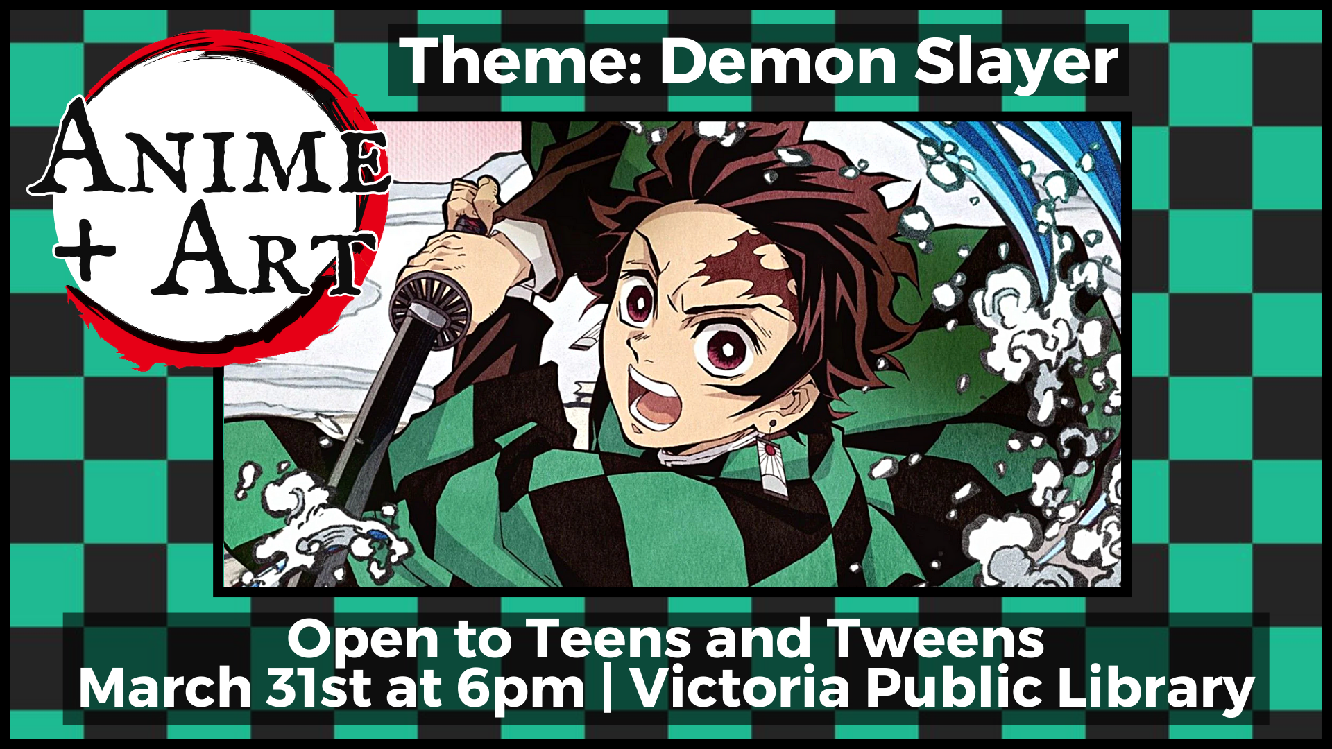 Anime and Art, March 31st at 6pm
