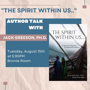 Author talk with Jack Greeson August 15th at 5:30pm