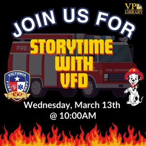 Storytime with VFD, March 13th at 10am