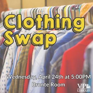 Clothing Swap, April 24th starting at 5pm, Victoria Public Library