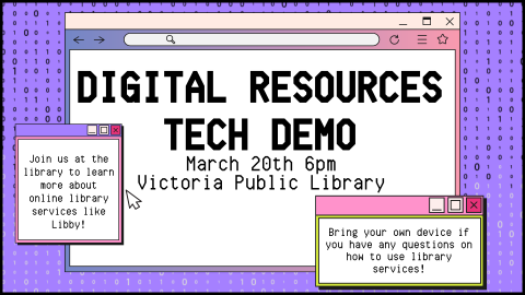 Digital resources tech demo March 20th at 6pm