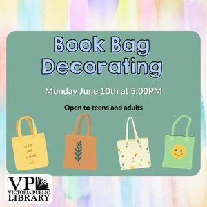 Book Bag Decorating, June 10th at 5:00pm, Open to teens and adults
