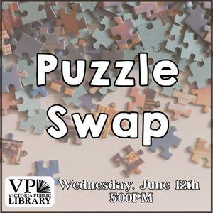 Puzzle Swap, June 12th at 5:00pm, Victoria Public Library