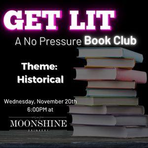 No Pressure Book Club, November 20th at 6pm, Moonshine Drinkery