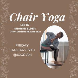 Chair Yoga, January 17th at 10am, Victoria Public Library