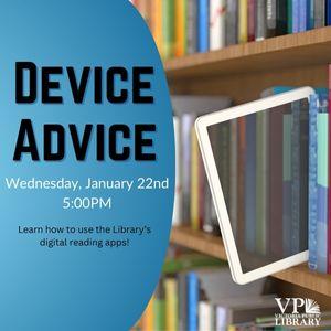 Device advice, January 22nd at 5pm, Learn how to use library digital reading apps