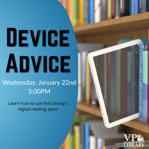 Device advice, January 22nd at 3pm, Learn how to use library digital reading apps