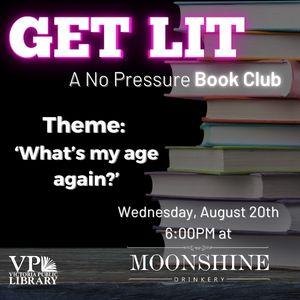 No Pressure Book Club, August 20th at 6pm, Moonshine Drinkery