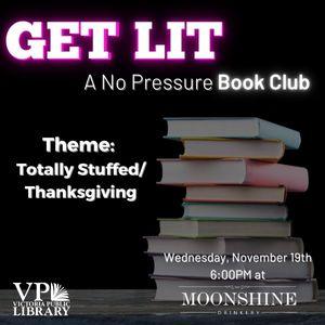 No Pressure Book Club, November 19th at 6:00pm, Moonshine Drinkery