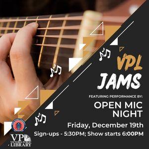 VPL Jams Open Mic Night, December 19th at 5:30PM, Victoria Public Library 