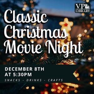 Classic Christmas Movie Night, December 8th at 5:30pm, Victoria Public Library 