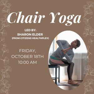 Chair Yoga, October 18th at 10am