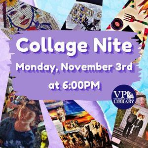 Collage Nite, November 3rd at 6:00pm, Victoria Public Library 